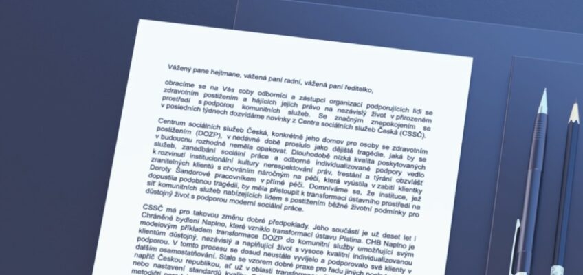 Otevřený dopis – znepokojení nad vývojem v Centru sociálních služeb Česká