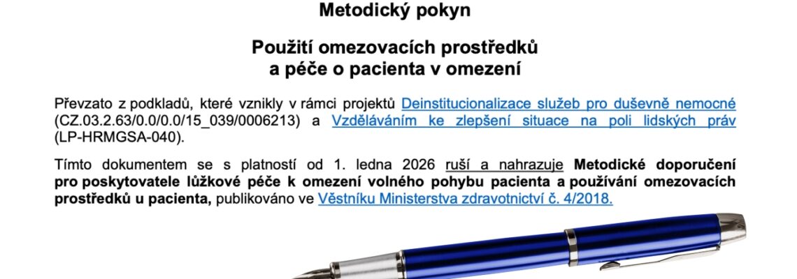 Nový metodický pokyn k používání omezovacích prostředků: důležitý posun k bezpečí