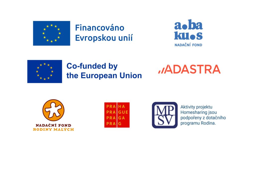 Děti úplňka loga partnerů Homesharingu, děkujeme za podporu
